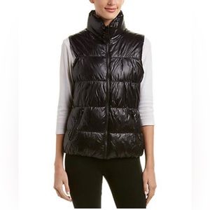 Betsey Johnson Reversible Black / Grey Floral Puffer Vest size Small